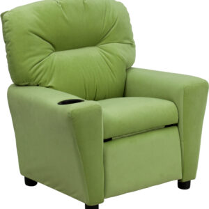 Wholesale Contemporary Avocado Microfiber Kids Recliner with Cup Holder