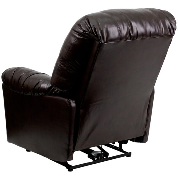 Contemporary Style Brown Leather Power Recliner