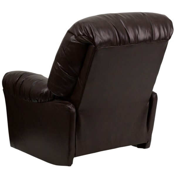 Contemporary Style Brown Leather Recliner