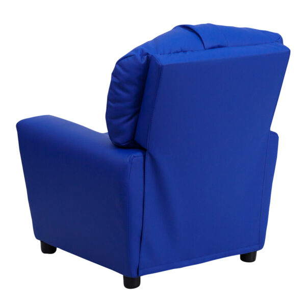 Child Sized Recliner Chair Blue Vinyl Kids Recliner
