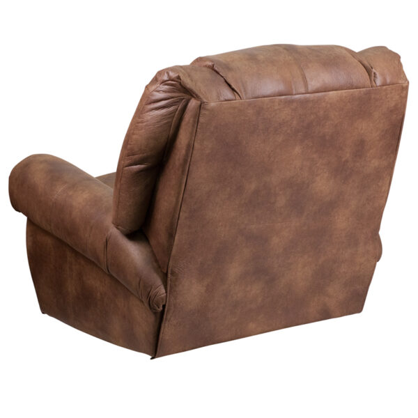 Contemporary Style Almond Fabric Recliner