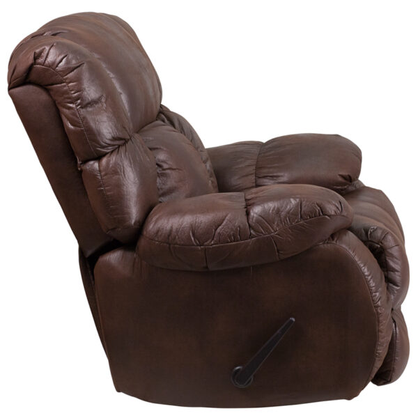 Lowest Price Contemporary Breathable Comfort Padre Espresso Fabric Rocker Recliner