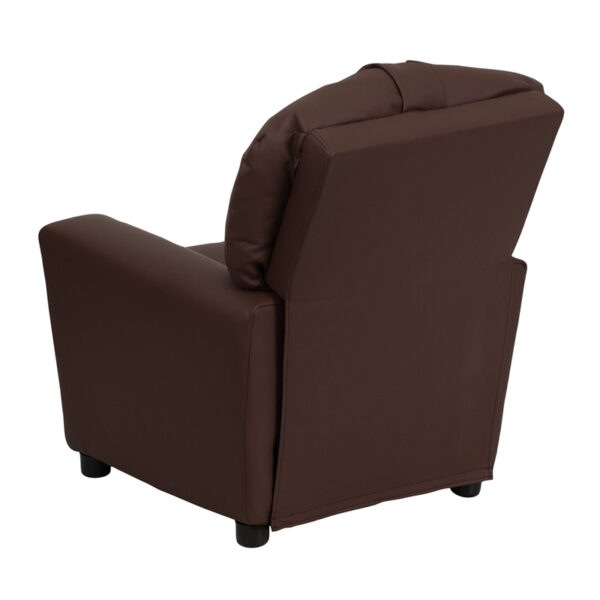 Child Sized Recliner Chair Brown Leather Kids Recliner
