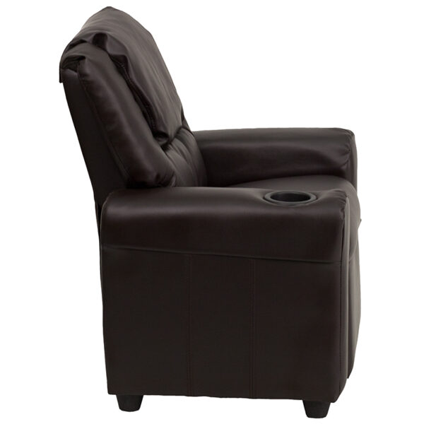 Kids Recliner - Lounge and Playroom Chair Brown Leather Kids Recliner