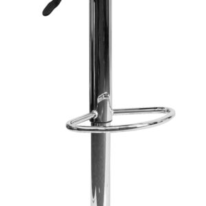 Wholesale Contemporary Brown Vinyl Adjustable Height Barstool with Solid Wave Seat and Chrome Base