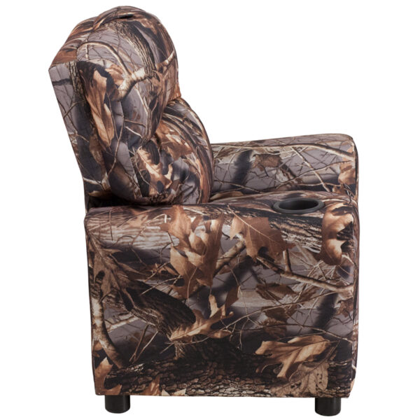Lowest Price Contemporary Camouflaged Fabric Kids Recliner with Cup Holder