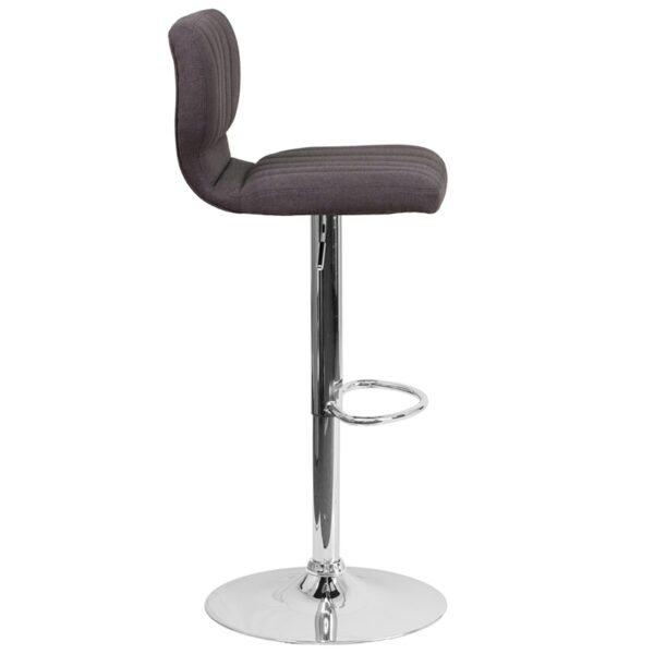 Contemporary Style Stool Charcoal Fabric Barstool