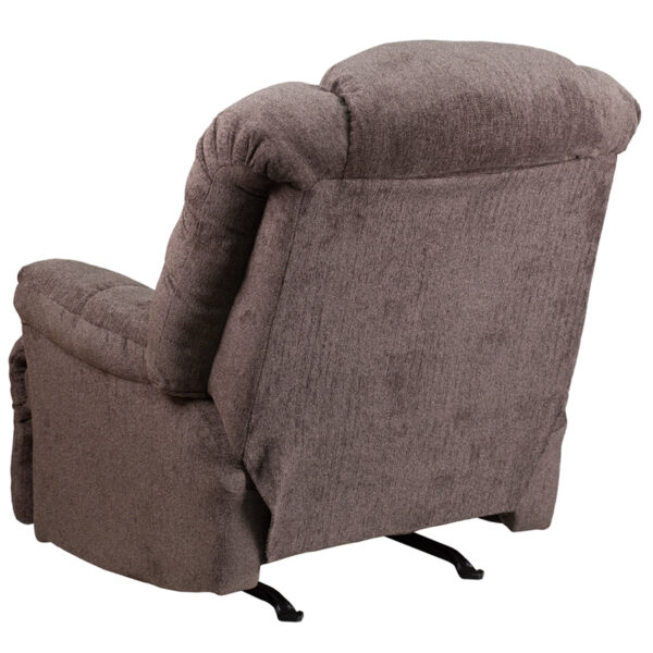 Contemporary Style Pewter Chenille Recliner