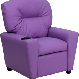 Wholesale Contemporary Lavender Vinyl Kids Recliner with Cup Holder