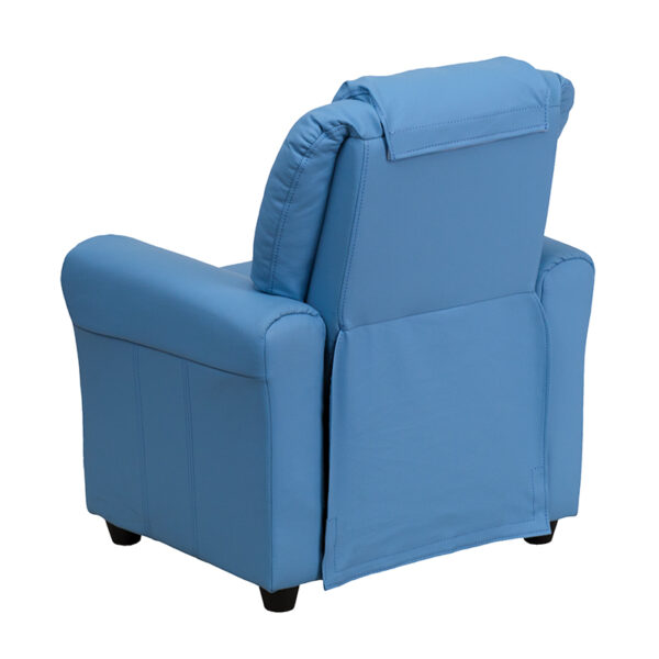 Kids Recliner - Lounge and Playroom Chair Light Blue Vinyl Kids Recliner