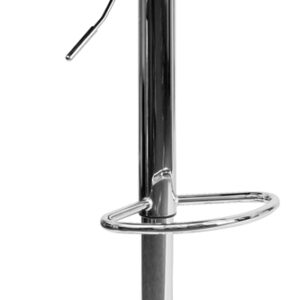 Wholesale Contemporary Orange Plastic Adjustable Height Barstool with Rounded Cutout Back and Chrome Base