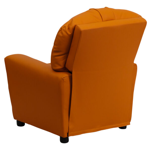 Child Sized Recliner Chair Orange Vinyl Kids Recliner