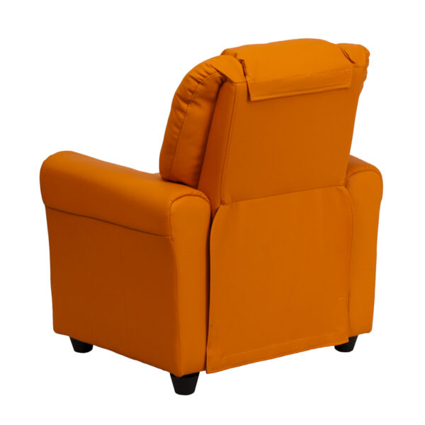 Kids Recliner - Lounge and Playroom Chair Orange Vinyl Kids Recliner