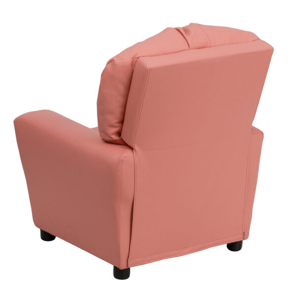 Child Sized Recliner Chair Pink Vinyl Kids Recliner