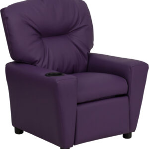 Wholesale Contemporary Purple Vinyl Kids Recliner with Cup Holder