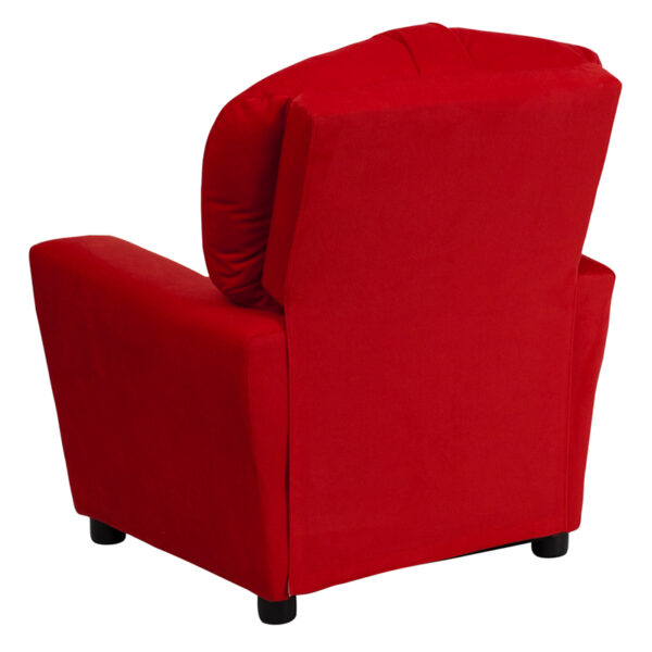 Child Sized Recliner Chair Red Microfiber Kids Recliner