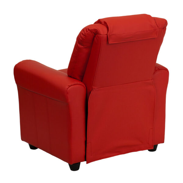 Kids Recliner - Lounge and Playroom Chair Red Vinyl Kids Recliner
