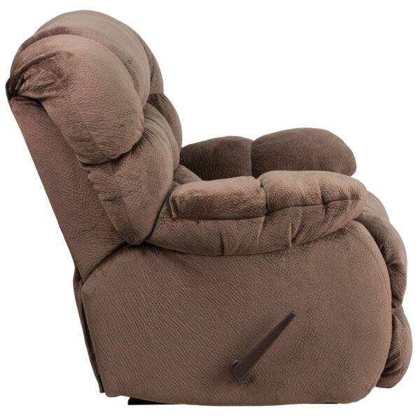 Lowest Price Contemporary Sharpei Espresso Microfiber Rocker Recliner with Thick Tufted Back