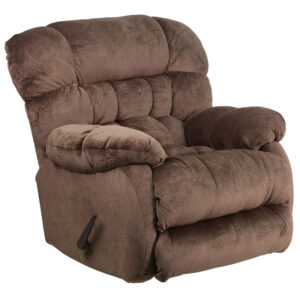 Wholesale Contemporary Sharpei Espresso Microfiber Rocker Recliner with Thick Tufted Back