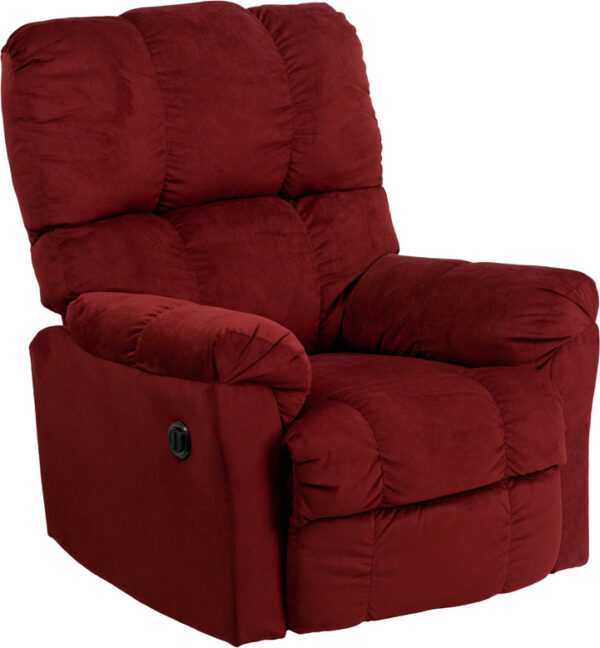 Wholesale Contemporary Top Hat Berry Microfiber Power Recliner with Push Button