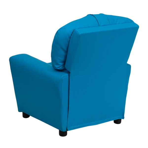 Child Sized Recliner Chair Turquoise Vinyl Kids Recliner