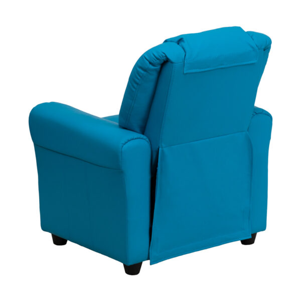 Kids Recliner - Lounge and Playroom Chair Turquoise Vinyl Kids Recliner