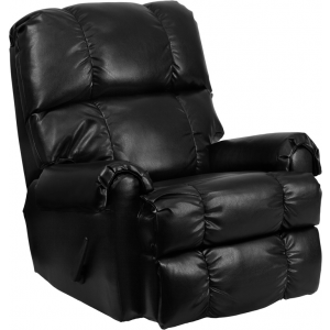 Wholesale Contemporary Ty Black Leather Rocker Recliner