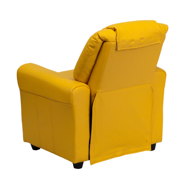 Kids Recliner - Lounge and Playroom Chair Yellow Vinyl Kids Recliner