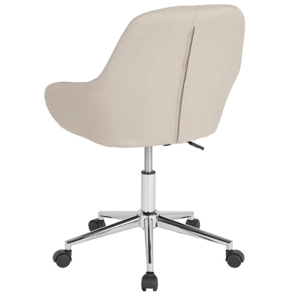 Contemporary Task Office Chair Beige Fabric Mid-Back Chair