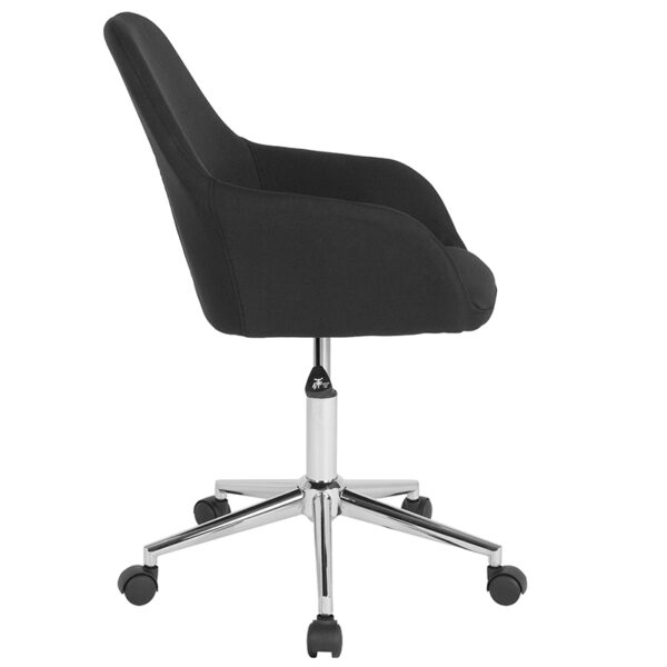 Lowest Price Cortana Home and Office Mid-Back Chair in Black Fabric