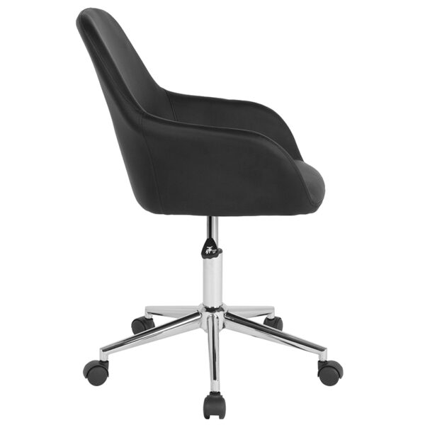 Lowest Price Cortana Home and Office Mid-Back Chair in Black Leather
