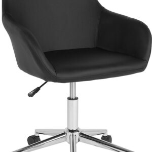 Wholesale Cortana Home and Office Mid-Back Chair in Black Leather