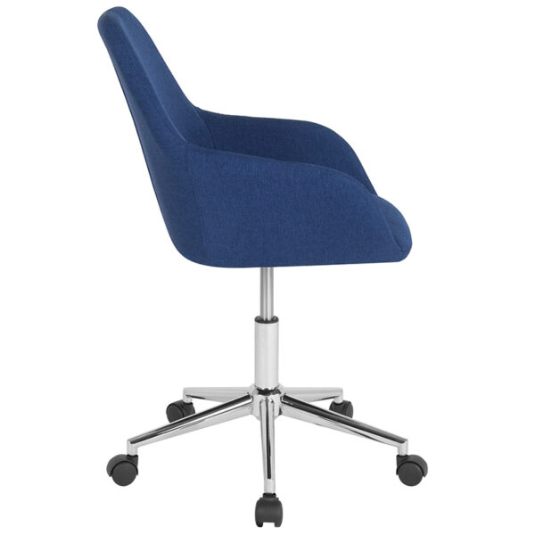 Lowest Price Cortana Home and Office Mid-Back Chair in Blue Fabric