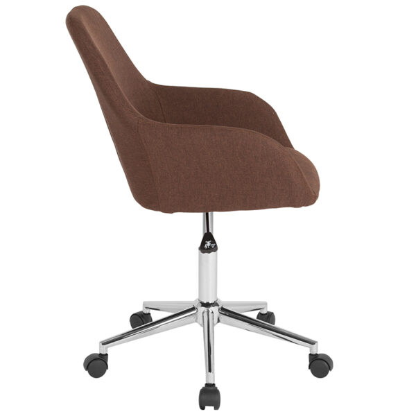 Lowest Price Cortana Home and Office Mid-Back Chair in Brown Fabric