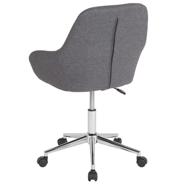 Contemporary Task Office Chair Dk Gray Fabric Mid-Back Chair