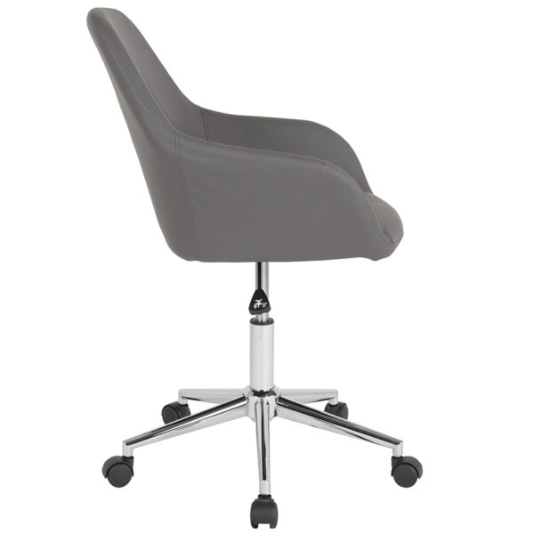 Lowest Price Cortana Home and Office Mid-Back Chair in Gray Leather