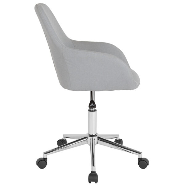 Lowest Price Cortana Home and Office Mid-Back Chair in Light Gray Fabric