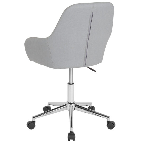 Contemporary Task Office Chair Lt Gray Fabric Mid-Back Chair