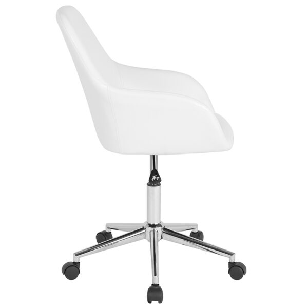 Lowest Price Cortana Home and Office Mid-Back Chair in White Leather
