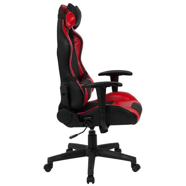 Lowest Price Cumberland Comfort Series High Back Black & Red Reclining Racing/Gaming Office Chair with Adjustable Lumbar Support