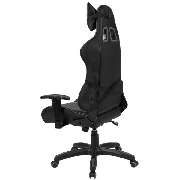Contemporary Office Chair Black/GY Reclining Vinyl Chair