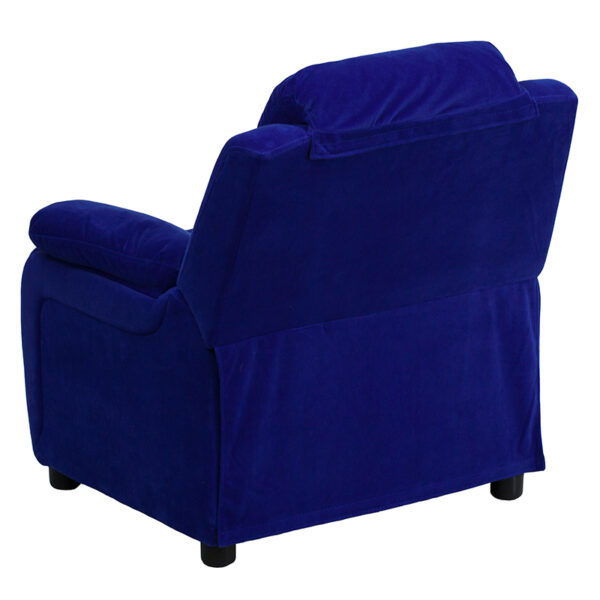 Child Sized Recliner Chair Blue Microfiber Kids Recliner