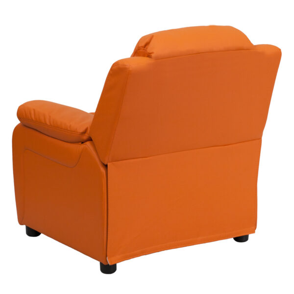 Child Sized Recliner Chair Orange Vinyl Kids Recliner