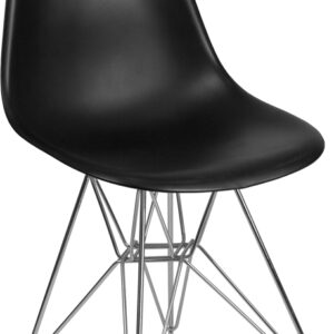 Wholesale Elon Series Black Plastic Chair with Chrome Base