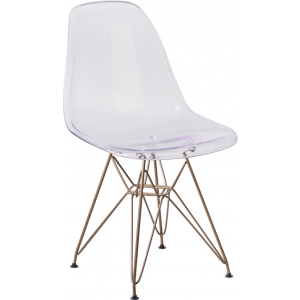 Wholesale Elon Series Ghost Chair with Gold Metal Base
