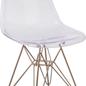 Wholesale Elon Series Ghost Chair with Gold Metal Base