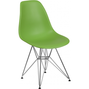 Wholesale Elon Series Green Plastic Chair with Chrome Base