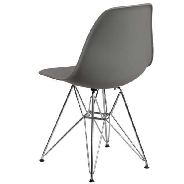 Accent Side Chair Gray Plastic/Chrome Chair
