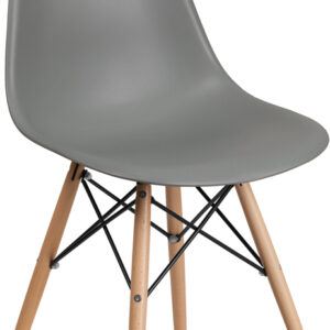Wholesale Elon Series Moss Gray Plastic Chair with Wooden Legs