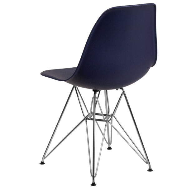 Accent Side Chair Navy Plastic/Chrome Chair